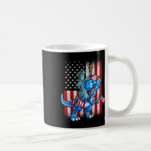 Dino standbeeld van vrijheid 4 juli Shirt jongens Koffiemok