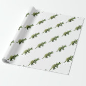 Dino stemming, dinosaurus kunst cadeau wrap cadeaupapier (Uitgerold)
