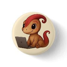 Dino Stickerblad – Dino Kammli achter de laptop