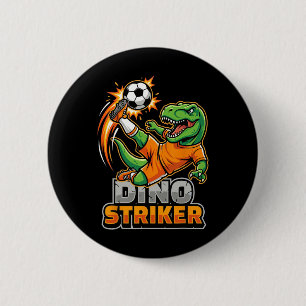 Dino Striker T-rex Voetbal Schop Grappige Dinosaur Ronde Button 5,7 Cm