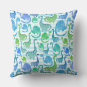 Dino Stripe Waterverf Dinosaurussen, gepersonalise Kussen (Achterkant)