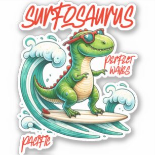 Dino Surfosaurus perfecte golven Sticker