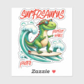 Dino Surfosaurus perfecte golven Sticker (Vel)