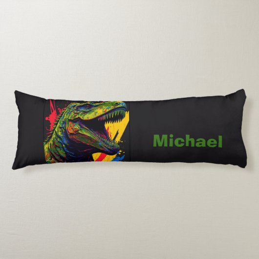 Dino T Rex Green Body Pillow Lichaamskussen (Voorkant)