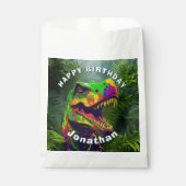 Dino T Rex Oerwoud Happy Birthday Bedankzakje (Voorkant)
