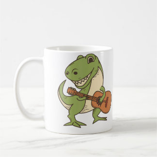 Dino T-shirt met Gitaar Cool Dino Muziek Liefhebb Koffiemok