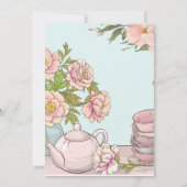 Dino Tea Party Anniversaire Invitation pour les fi (Dos)