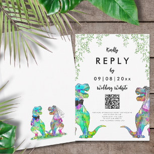 Dino Thema Bruiloft Antwoord QR Code