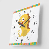 Dino Tijd tot Teach Square Clock Vierkante Klok (Hoek)