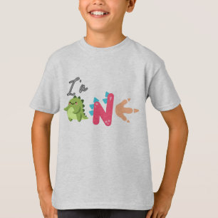 Dino TRex ik ben 1 Verjaardag jongens EEN Terug na T-shirt