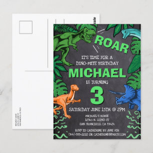 Dino Trex Jurassic Boy Dinosaurus Verjaardag Briefkaart