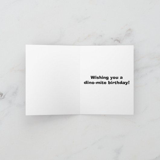 Dino Trex Jurassic Boy Dinosaurus Verjaardag Kaart (Binnen)