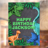 Dino Trex Jurassic Jongen Dinosaur Verjaardag Raamsticker (Vel 2)