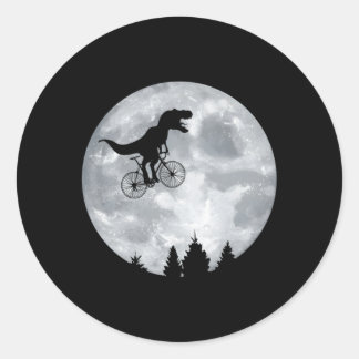 Dino Trex Riding Moon Bike Halloween Lunar Cycling Ronde Sticker