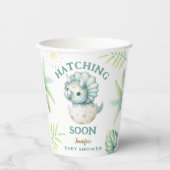 Dino Triceratops Boy Dinosaur Baby shower Papieren Bekers (Voorkant)