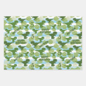 Dino Tropical Birthday Personalized Wrapping Paper (Voorkant)