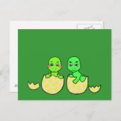 Dino Twins Briefkaart (Voorkant / Achterkant)
