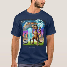 Dino UFO Selfie: Alien Encounter (Man Tshirt) #03 T-shirt