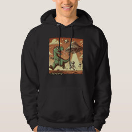 Dino UFO Selfie:  Paniek (Mannen Hoodie