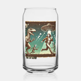 Dino UFO Selfie:  Paniek (Mok, glas, kopje) Blikvorm Glas