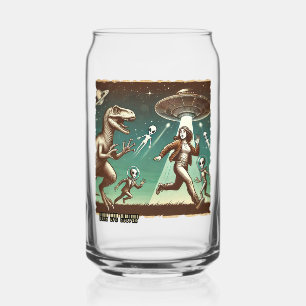 Dino UFO Selfie: Paniek (Mok, glas, kopje) Blikvorm Glas