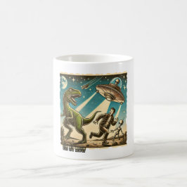 Dino UFO Selfie:  Paniek (Mok, T-shirt Mok, cup) Koffiemok