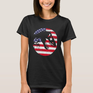 Dino USA Flag Patriotic Dinosaur Rex 4th Of July T-shirt