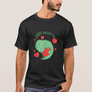 Dino Valentin Schattigee Dinosaurus voor Jongens M T-shirt