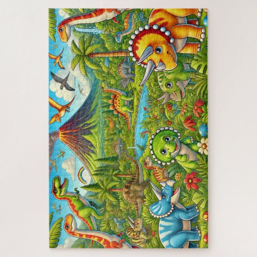 "Dino Valley Adventure" - Jigsaw Puzzle (Vertical)