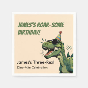 Dino-verjaardag papieren servet kinderen feest