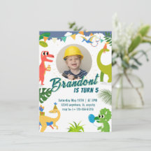 Dino verjaardagsfeest uitnodiging