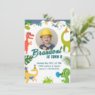 Dino verjaardagsfeest uitnodiging