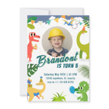 Dino verjaardagsfeest uitnodiging