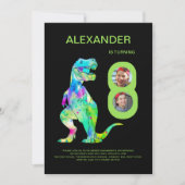 Dino-verjaardagsfeestje Kaart (Voorkant)