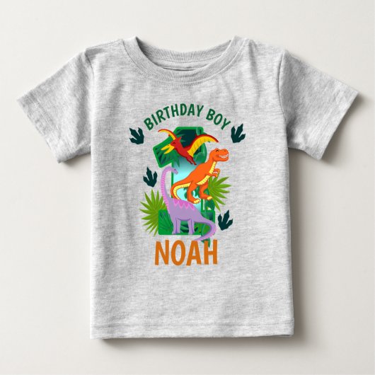 Dino-verjaardagsshirt voor peuters (Voorkant)