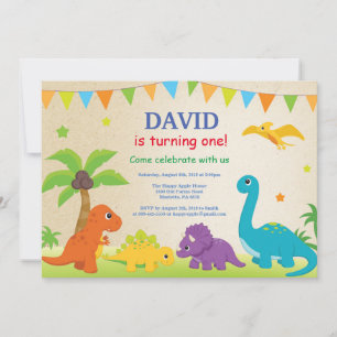 Dino Verjaardagsuitnodiging Dino Feest Kaart