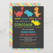 Dino verjaardagsuitnodiging, Dinosaur Uitnodiging (Voorkant / Achterkant)