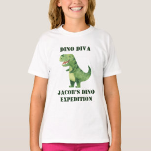 Dino Verkenner Zus Dinosaurus Verjaardagsfeestje T-shirt