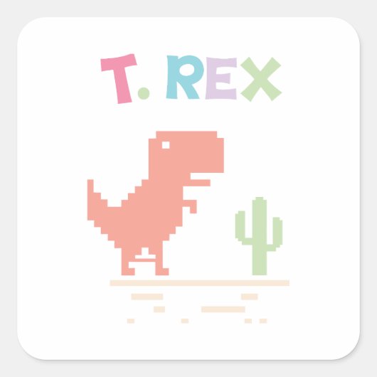 Dino Vierkante Sticker (Voorkant)