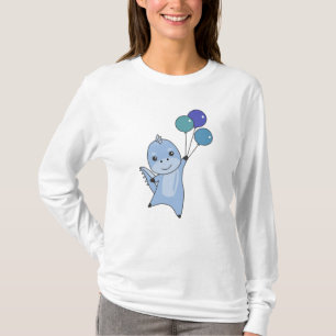 Dino vliegt met ballonnen en spoelt dieren dinosau t-shirt