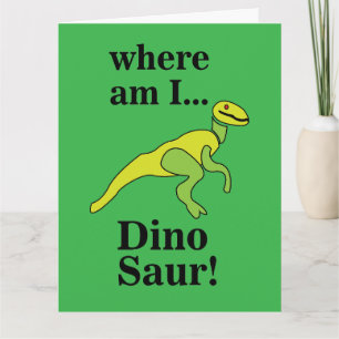 Dino Waar ben ik Grappig Kaart