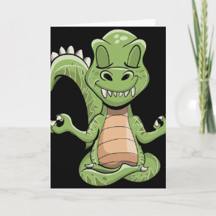 Dino Yoga Dinosaur Draak Mediterende T-rex Yogasau Kaart