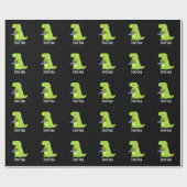 Dino-zaag Funny Dinosaur Tool Pun Dark BG Cadeaupapier (Vlak)