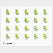 Dino-zaag Funny Dinosaur Tool Pun Ronde Sticker (Vel)