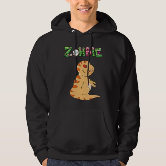 Dino Zombie  Humor Halloween Hoodie (Voorkant)