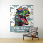 Dinoasur Cool T Rex witte achtergrond Wandkleed (In situ)