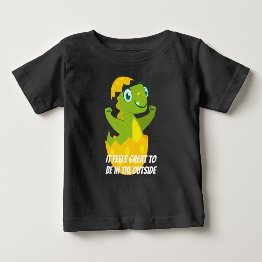 DinoChick Baby T-Shirt en jersey fin (Devant)