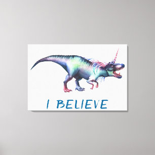 Dinocorn Believe Fantasy Roar Unisaur Colorful Canvas Afdruk