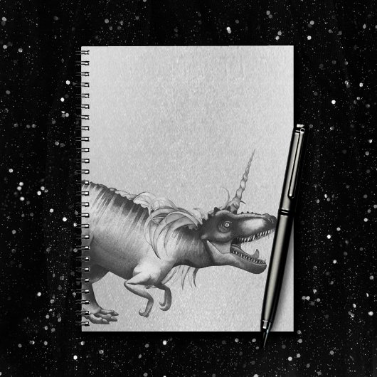 Dinocorn Chrome | Zilveren Eenhoorn Gehoornde Dino Notitieboek