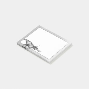 Dinocorn Chrome Zilveren Eenhoorn Gehoornde Dino Post-it® Notes